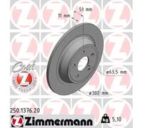2x Disco de freno macizo 250.1376.20 ZIMMERMANN para FORD MONDEO V Sedán