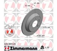 Disco De Freno Zimmermann 320.3811.20 Coat Z para Kia Eje Trasero