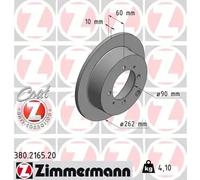 2x Disco de freno macizo 380.2165.20 ZIMMERMANN para MITSUBISHI SPACE WAGON