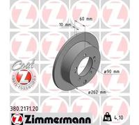 2x Disco de freno macizo 380.2171.20 ZIMMERMANN para MITSUBISHI ECLIPSE II