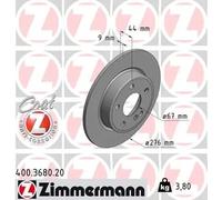 2x Disco de freno macizo 400.3680.20 ZIMMERMANN para MERCEDES-BENZ CLA Coupé