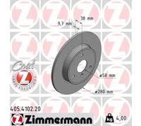 2x Disco de freno macizo 405.4102.20 ZIMMERMANN para SMART FORTWO Coupé