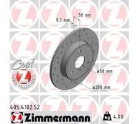 2x Disco de freno macizo 405.4102.52 ZIMMERMANN para SMART FORTWO Coupé