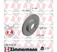 2x Disco de freno macizo 430.1452.20 ZIMMERMANN para OPEL CORSA A Hatchback