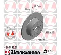 2x Disco de freno macizo 430.1475.20 ZIMMERMANN para OPEL SAAB