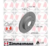 2x Disco de freno macizo 540.5306.20 ZIMMERMANN para SUZUKI SWIFT IV SX4 S-CROSS