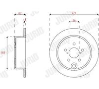 2x Disco de freno macizo 563343JC JURID para SUBARU XV FORESTER IMPREZA Sedán