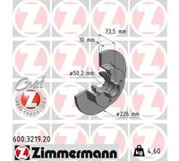 2x Disco de freno macizo 600.3219.20 ZIMMERMANN para VW SEAT