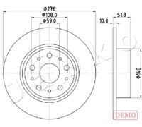 2x Disco de freno macizo 610207C JAPKO para LANCIA ALFA ROMEO