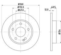 2x Disco de freno macizo 8DD 355 105-971 HELLA PAGID para MERCEDES-BENZ CLASE A