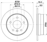 2x Disco de freno macizo 8DD 355 106-951 HELLA para MERCEDES-BENZ CLASE A VANEO