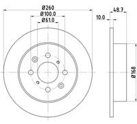 2x Disco de freno macizo 8DD 355 110-331 HELLA para MG MG ZR MG ZS