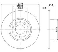 2x Disco de freno macizo 8DD 355 112-541 HELLA para ALFA ROMEO 159 SPIDER