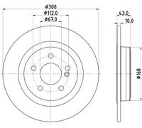 HELLA PAGID 8DD 355 122-871 Disco de freno 55775PRO revestido 300mm 10mm Macizo por ej. MERCEDES-BENZ