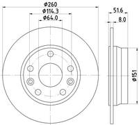 2x Disco de freno macizo 8DD 355 134-781 HELLA para RENAULT NISSAN