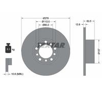 2x Disco de freno macizo 92009500 TEXTAR para MERCEDES-BENZ 123 Sedán 123 Coupé