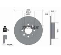 2x Disco de freno macizo 92020903 TEXTAR para OPEL CORSA A TR CORSA A Hatchback