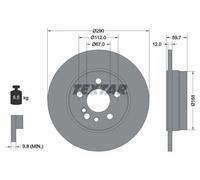 2x Disco de freno macizo 92056900 TEXTAR para MERCEDES-BENZ CLASE S
