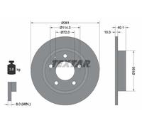 TEXTAR Discos de freno para MAZDA: 626, Premacy, MX6, Xedos & FORD USA: Probe (Ref: 92062100)