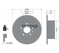 TEXTAR Disco de freno 92066300 trasero macizo Ø270 mm para Opel Calibra, Vectra