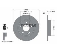 2x Disco de freno macizo 92091203 TEXTAR para MERCEDES-BENZ CLASE A