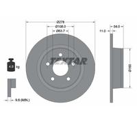 2x Disco de freno macizo 92124903 TEXTAR para FORD TOURNEO CONNECT
