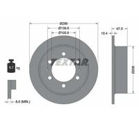2x Disco de freno macizo 92138500 TEXTAR para SSANGYONG DAEWOO