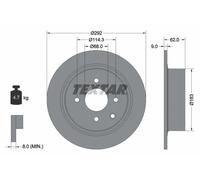 2x Disco de freno macizo 92234303 TEXTAR para NISSAN CUBE TIIDA Hatchback