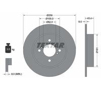 2x Disco de freno macizo 92242303 TEXTAR para SUZUKI SWIFT IV