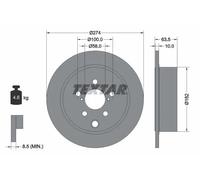 1X Disco de freno TEXTAR 92262003 para SUBARU XV (_GP_) 2 2014-2017