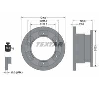 2x Disco de freno macizo 93127300 TEXTAR para IVECO DAILY III Caja/Chasis