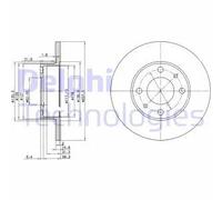 2x Disco de freno macizo BG2147 DELPHI para FIAT LANCIA SEAT ZASTAVA YUGO FSO