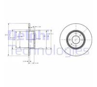 2x Disco de freno macizo BG2322 DELPHI para ALFA ROMEO FIAT LANCIA