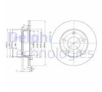 Discos de freno DELPHI BG2520 trasero, macizo, 2 Pieza