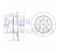 2x Disco de freno macizo BG2538 DELPHI para ROVER HONDA LOTUS ACURA MG