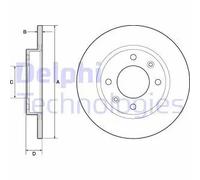 2x Disco de freno macizo BG2572 DELPHI para PEUGEOT 405 I 405 II 405 I Break