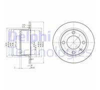 2x Disco de freno macizo BG2691 DELPHI para CITROËN XANTIA XANTIA Break