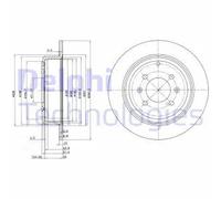 Delphi Disco de freno BG2873 trasero macizo para Peugeot 406 – 2 unidades