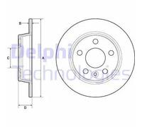 2x Disco de freno macizo BG3026 DELPHI para VW FORD SEAT