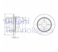 Discos de freno DELPHI BG3054C trasero, macizo, 2 Pieza