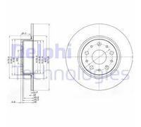 2x Disco de freno macizo BG3076 DELPHI para LANCIA ALFA ROMEO