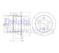 Discos de freno DELPHI BG3235 trasero, macizo, 2 Pieza