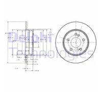 Delphi Disco de freno BG3326C macizo trasero 2 piezas para Chrysler Crossfire 3.2 2004-2007