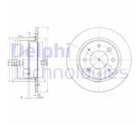 2x Disco de freno macizo BG3336 DELPHI para KIA CLARUS CLARUS Station Wagon