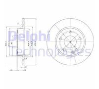 2x Disco de freno macizo BG3394 DELPHI para MERCEDES-BENZ CLASE A