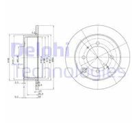 Discos de freno DELPHI BG3400 trasero, macizo, 2 Pieza