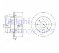 2x Disco de freno macizo BG3561 DELPHI para DAIHATSU CUORE VI TREVIS CUORE VII