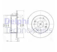2x Disco de freno macizo BG3677 DELPHI para HONDA ACCORD VI ACCORD VI Hatchback