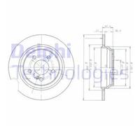 2x Disco de freno macizo BG3725 DELPHI para MERCEDES-BENZ CLASE S SL