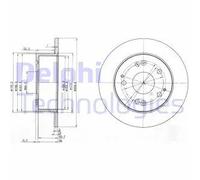 2x Disco de freno macizo BG3745 DELPHI para HONDA ACCORD VI ACCORD VI Hatchback